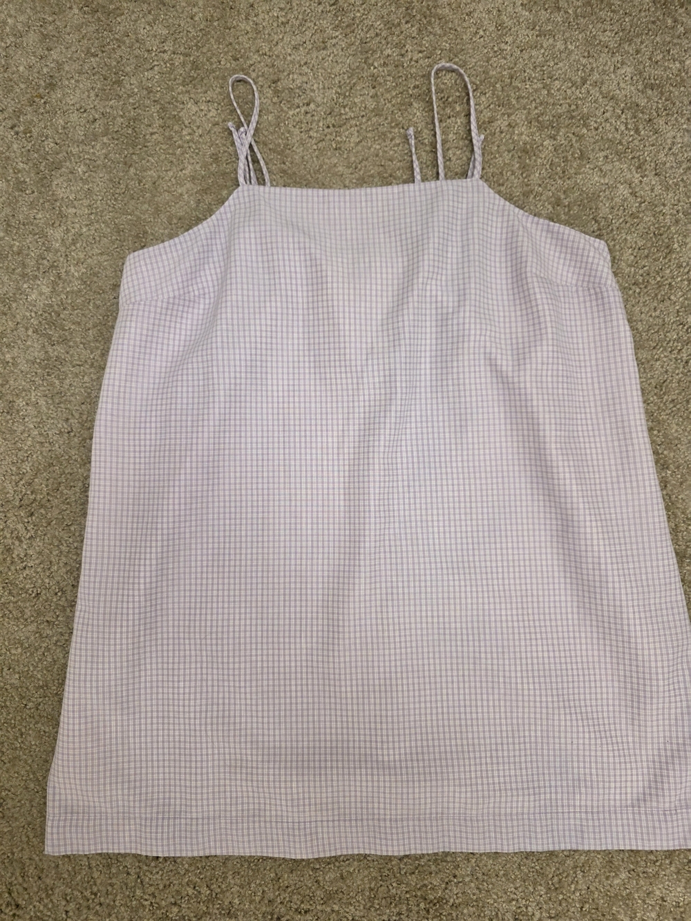 Women's Lilac Gingham Spaghetti Strap Top Size XL